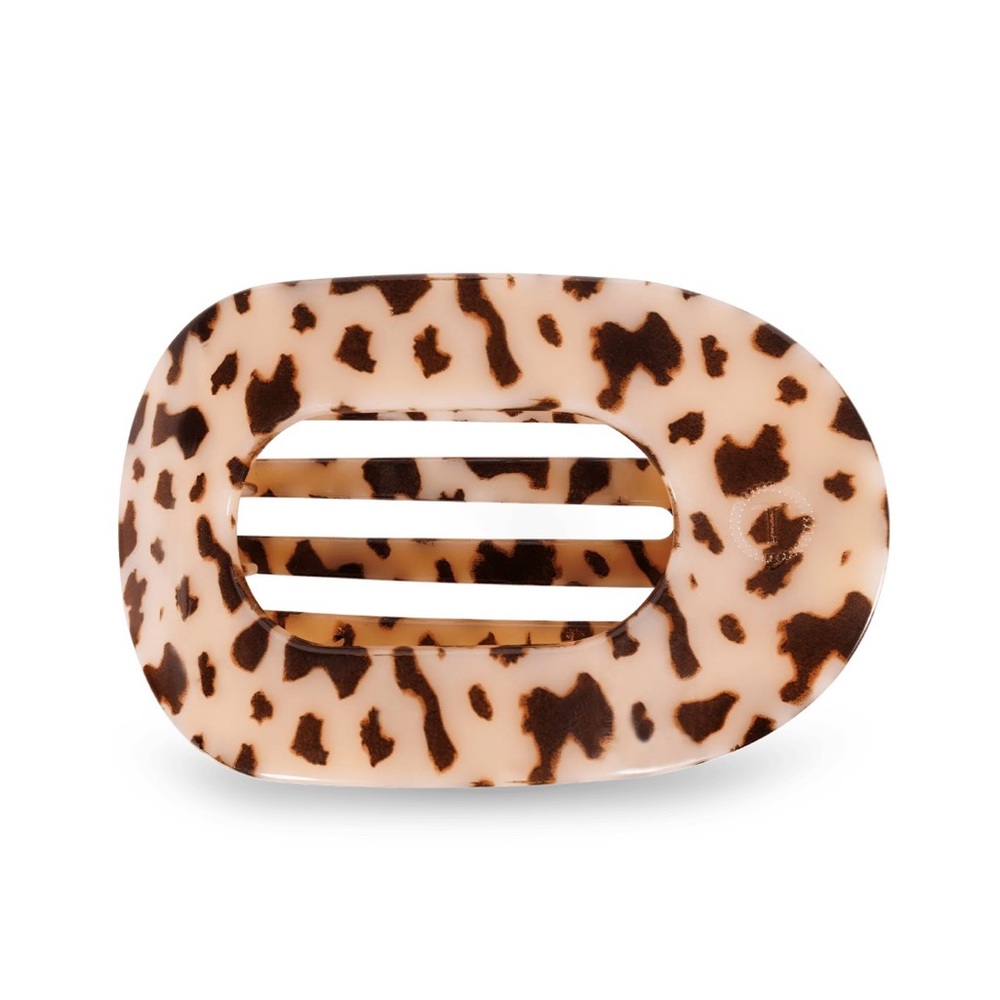 Teleties Blonde Tortoise Large Flat Round Hair Clip